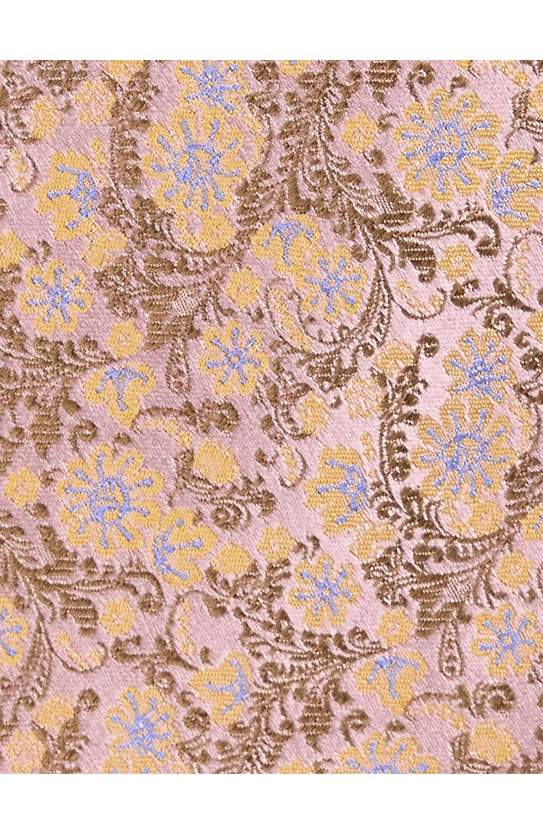 Oak Hill Premium by DXL Big & Tall Paisley Floral Silk Tie, Alternate, color, Pink