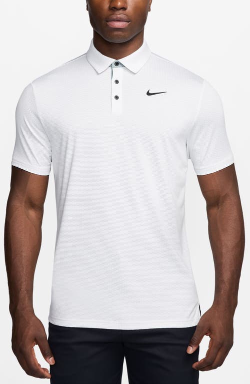 Nike Golf Dri-FIT Tour Jacquard Golf Polo in White/Black 