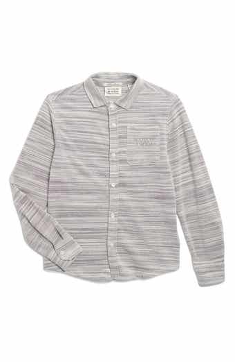 Scotch & Soda Kids' Space Dye Pique Button-Up Shirt