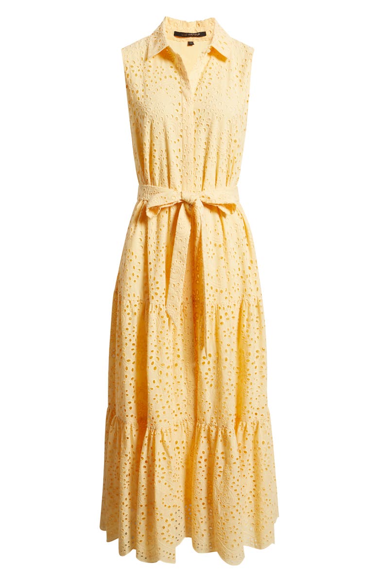 KOBI HALPERIN Camila Eyelet Tie Waist Sleeveless Maxi Dress, Main, color, 