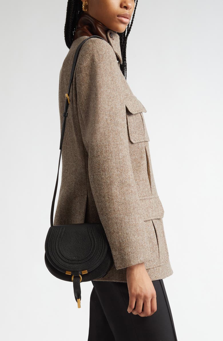 Chloé Medium Marcie Calfskin Leather Satchel, Alternate, color,