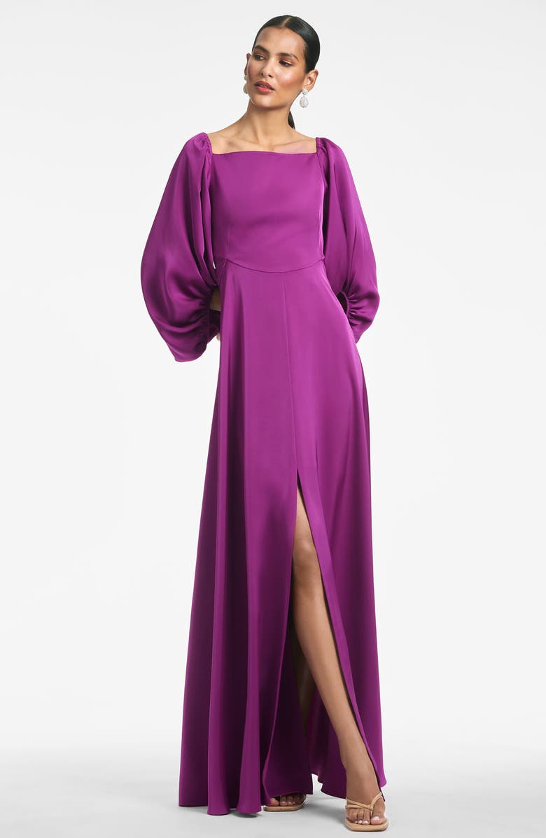 Sachin & Babi Bryant Convertible Neck Balloon Sleeve Gown, Alternate, color,