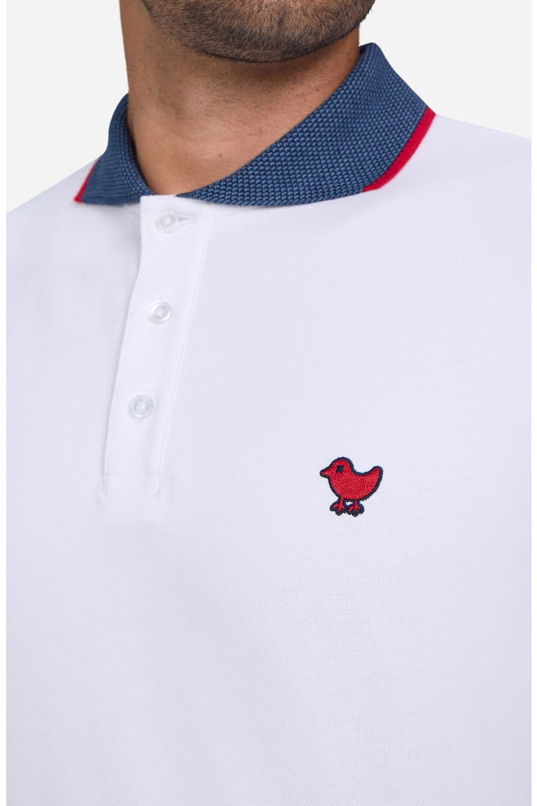 Colorblock Piqué Performance Golf Polo, Alternate, color, WHITE/ DARK NAVY