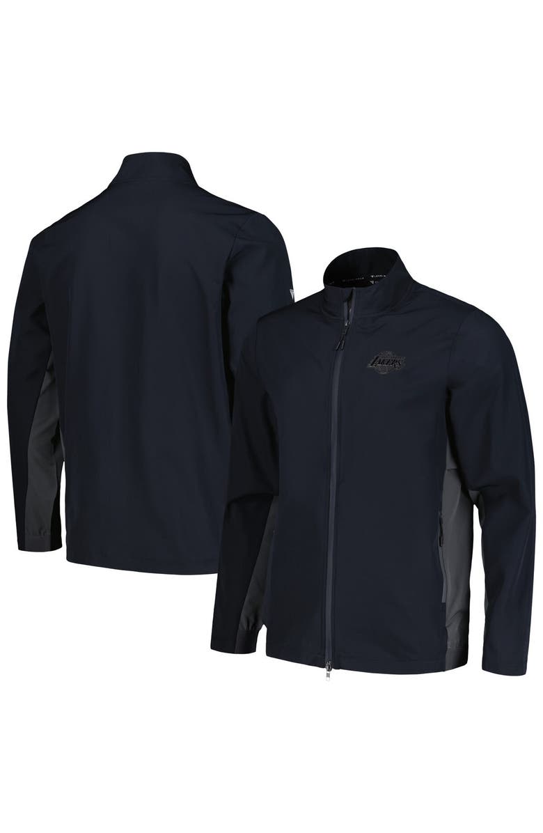 LEVELWEAR Men's Levelwear  Black Los Angeles Lakers Harrington Full-Zip Jacket, Main, color, Black