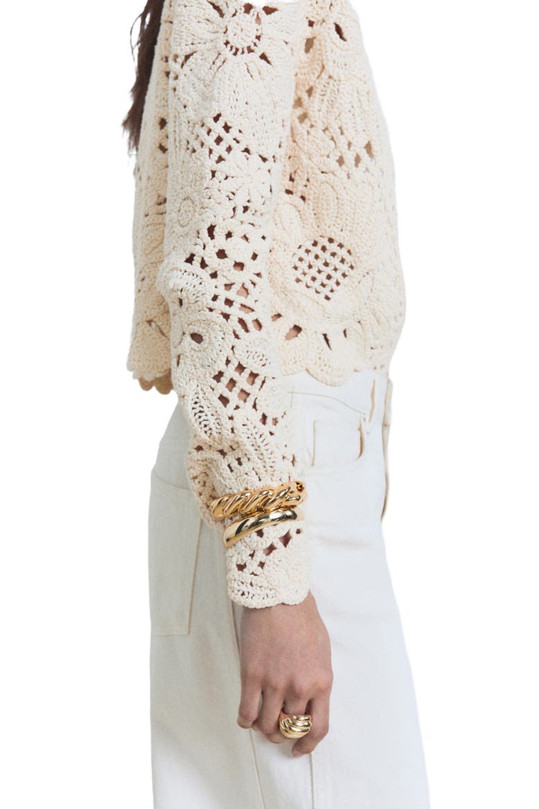 Open Knit Cardigan Jacket, Alternate, color, ECRU