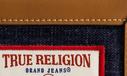 True Religion Buddha Patch Small Denim Wallet In Dark Denim