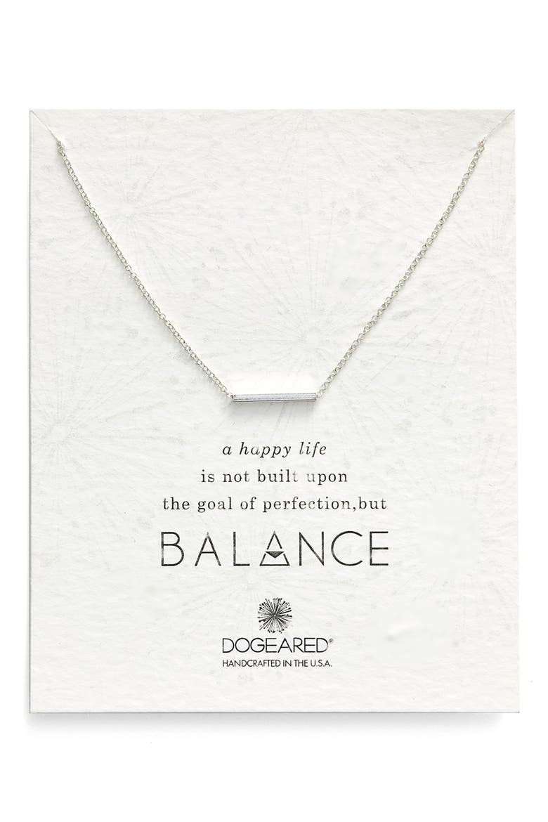 'Balance' Bar Pendant Necklace (Nordstrom Exclusive), Main, color, SILVER