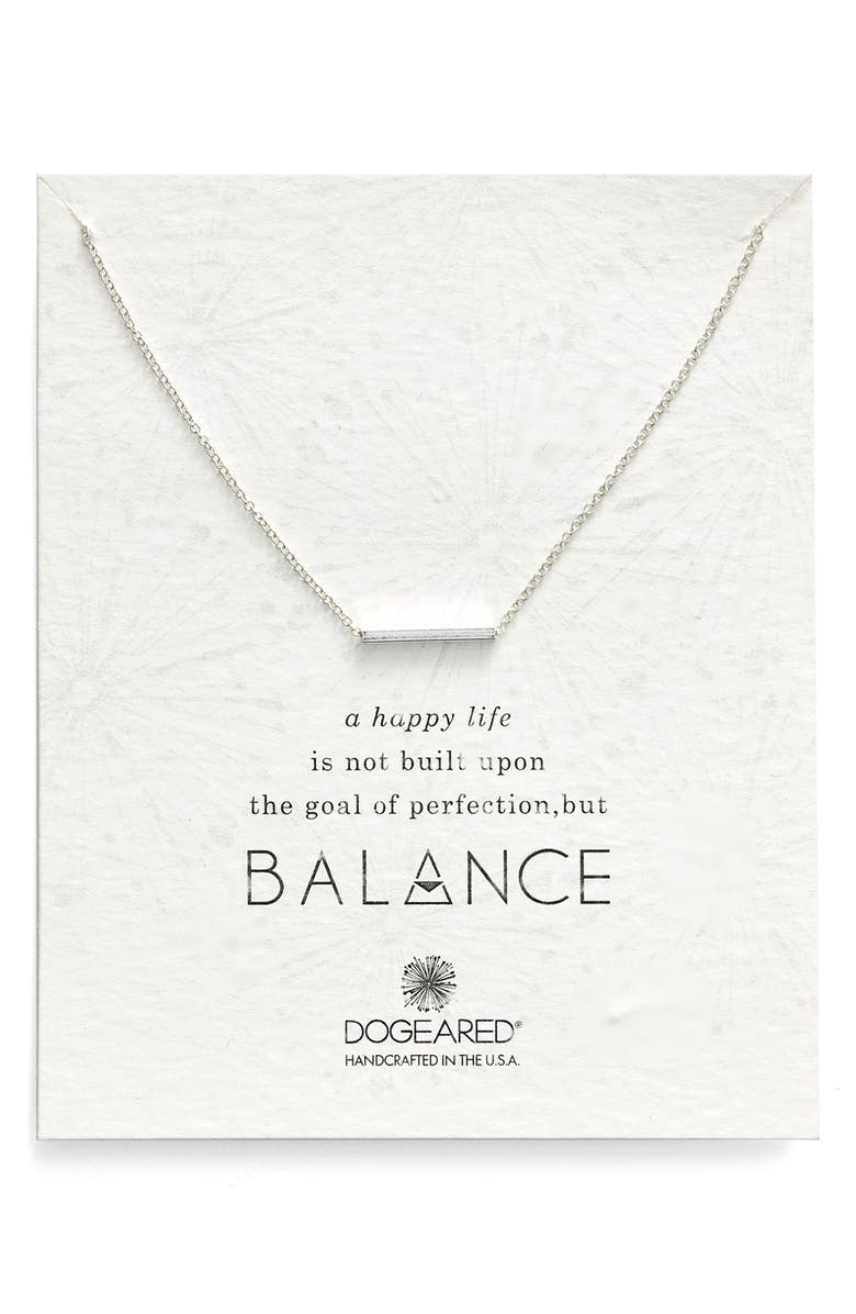 Dogeared 'Balance' Bar Pendant Necklace, Main, color,