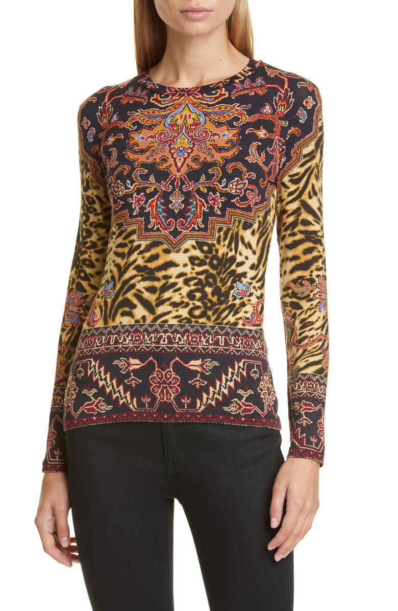 Etro Print Jersey Tee, Main, color,
