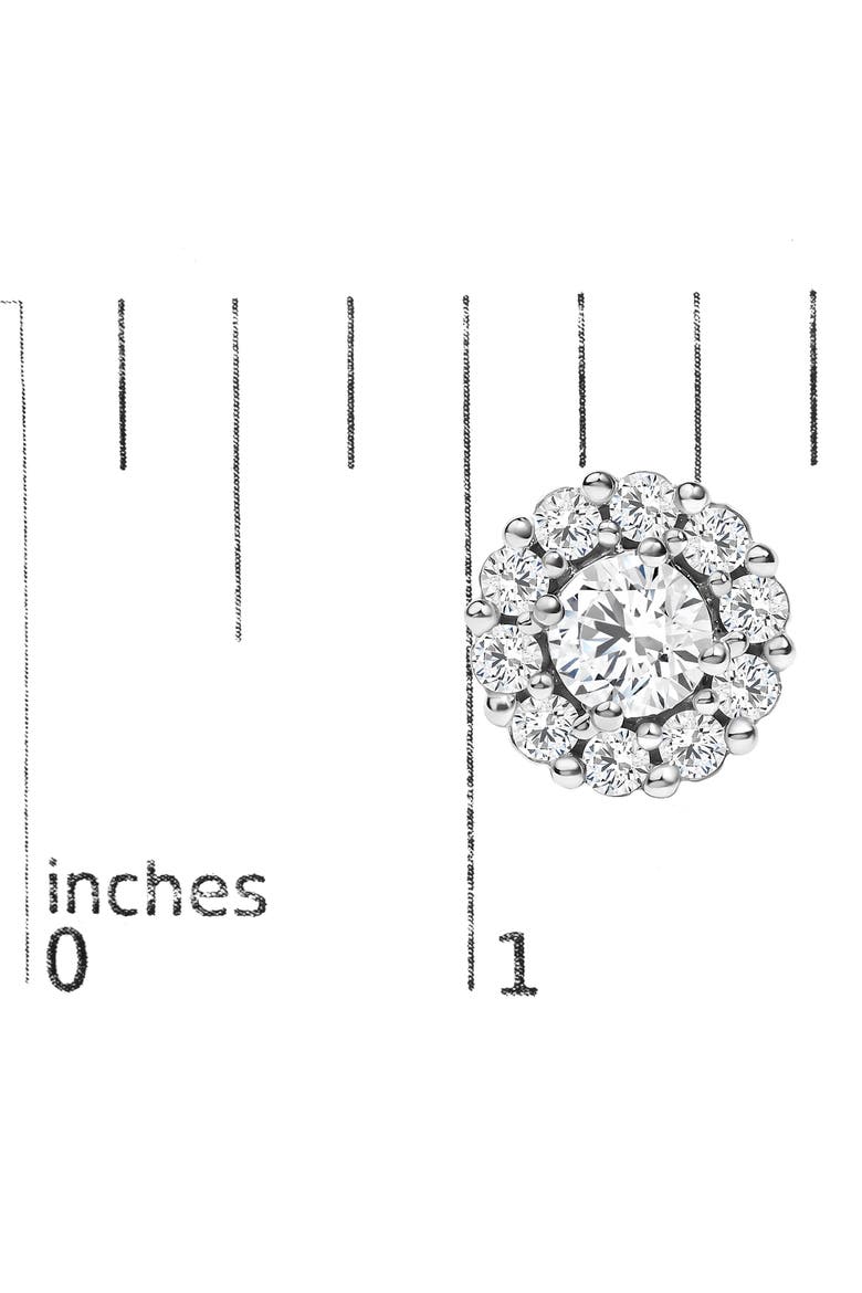 10K White Gold 1 1/2 Cttw Lab Grown Diamond Halo Stud Earrings, Alternate, color, White Gold