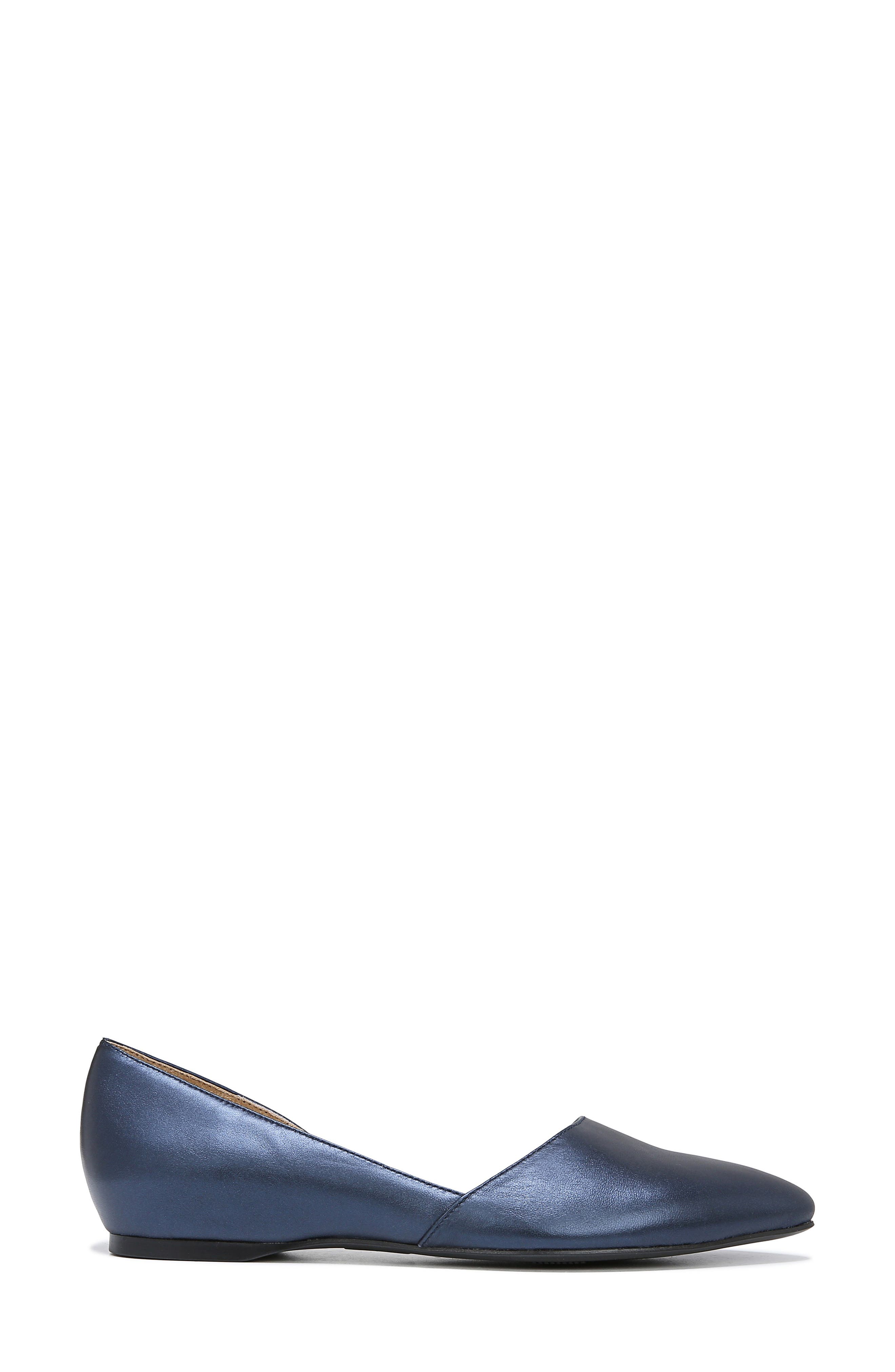 Samantha 2 Flat, Alternate, color, NAVY METALLIC LEATHER
