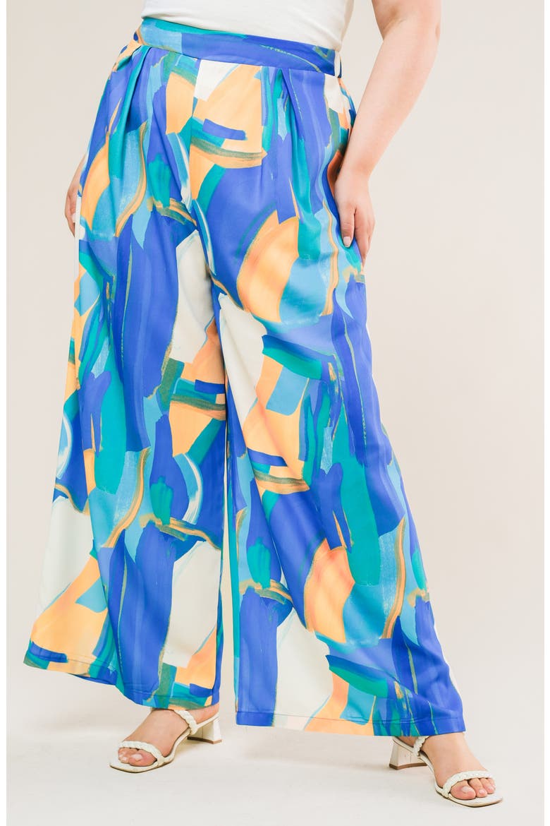 Printed Woven Pants, Alternate, color, BLUE ORANGE