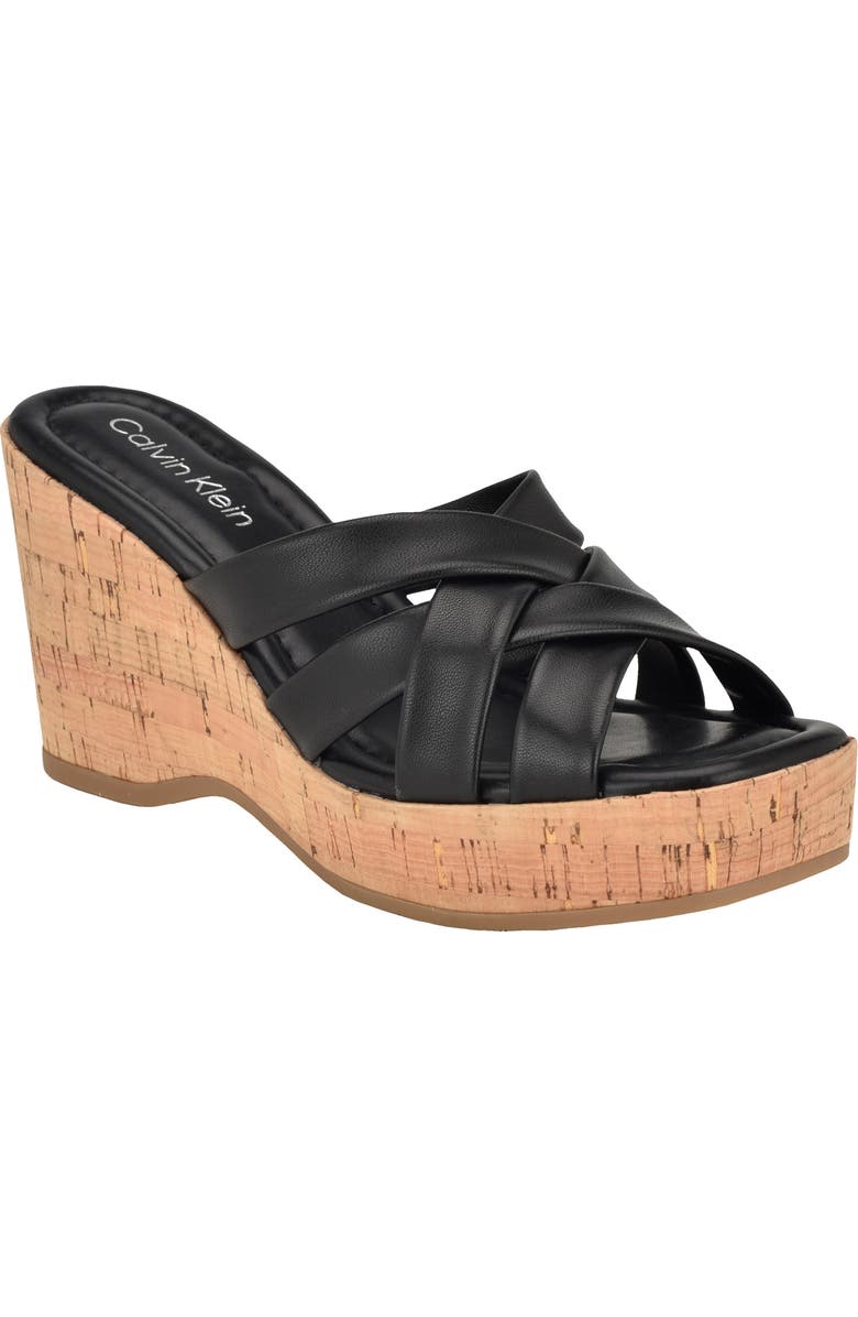 Calvin Klein Hayes Platform Wedge Slide Sandal, Main, color,