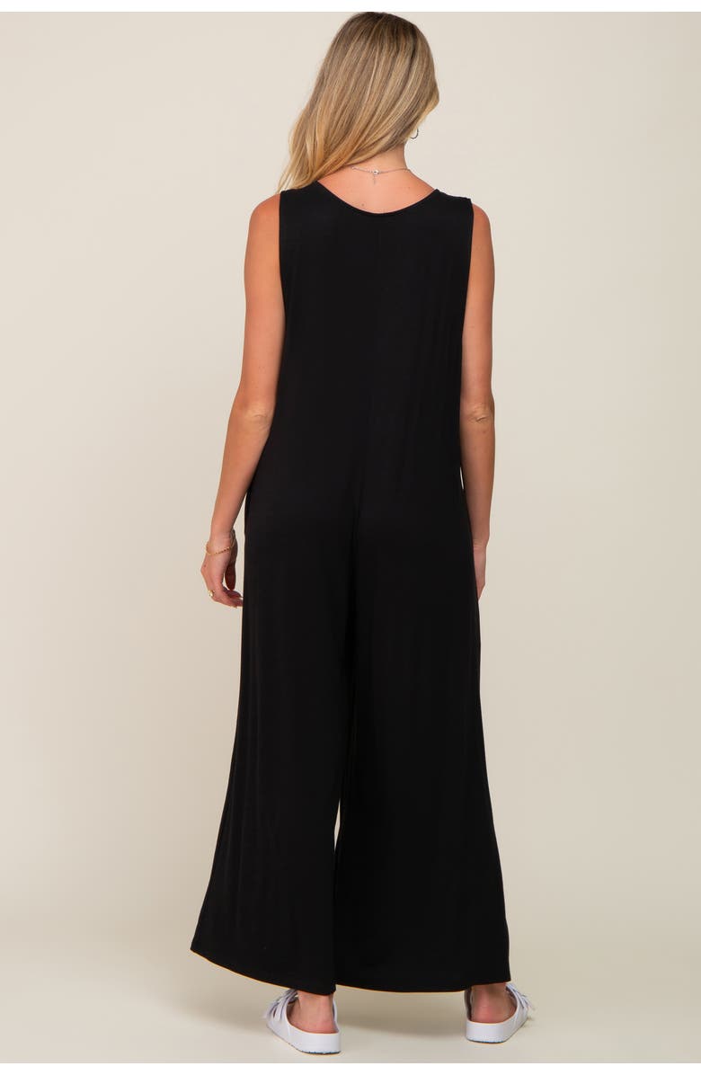 PinkBlush Deep V Sleeveless Wide Leg Jumpsuit, Alternate, color, Black