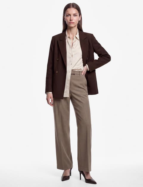 High Rise Straight Fit Tailored Trousers