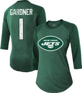 Majestic Threads Women's Majestic Threads Ahmad Sauce Gardner Green New York Jets Player Name & Number Tri-Blend 3/4-Sleeve Fitted T-Shirt