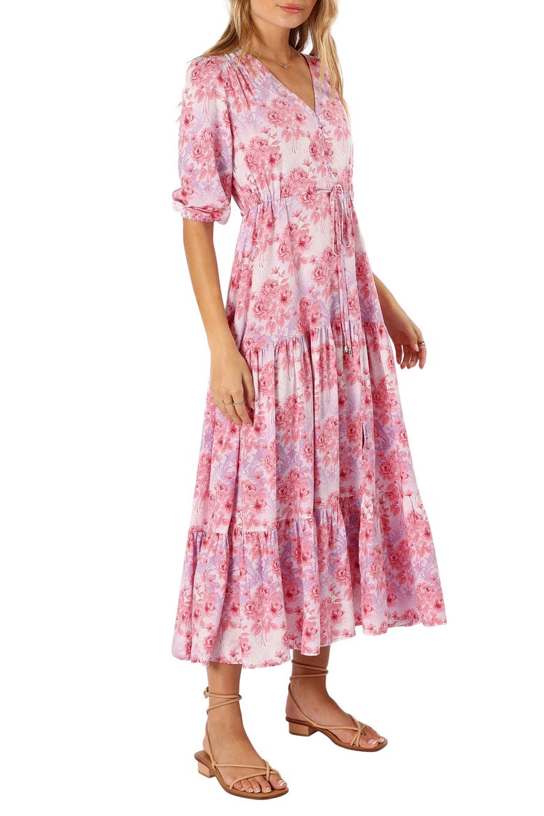 Kelda Floral Tiered Maxi Dress, Alternate, color, PINK/ PURPLE