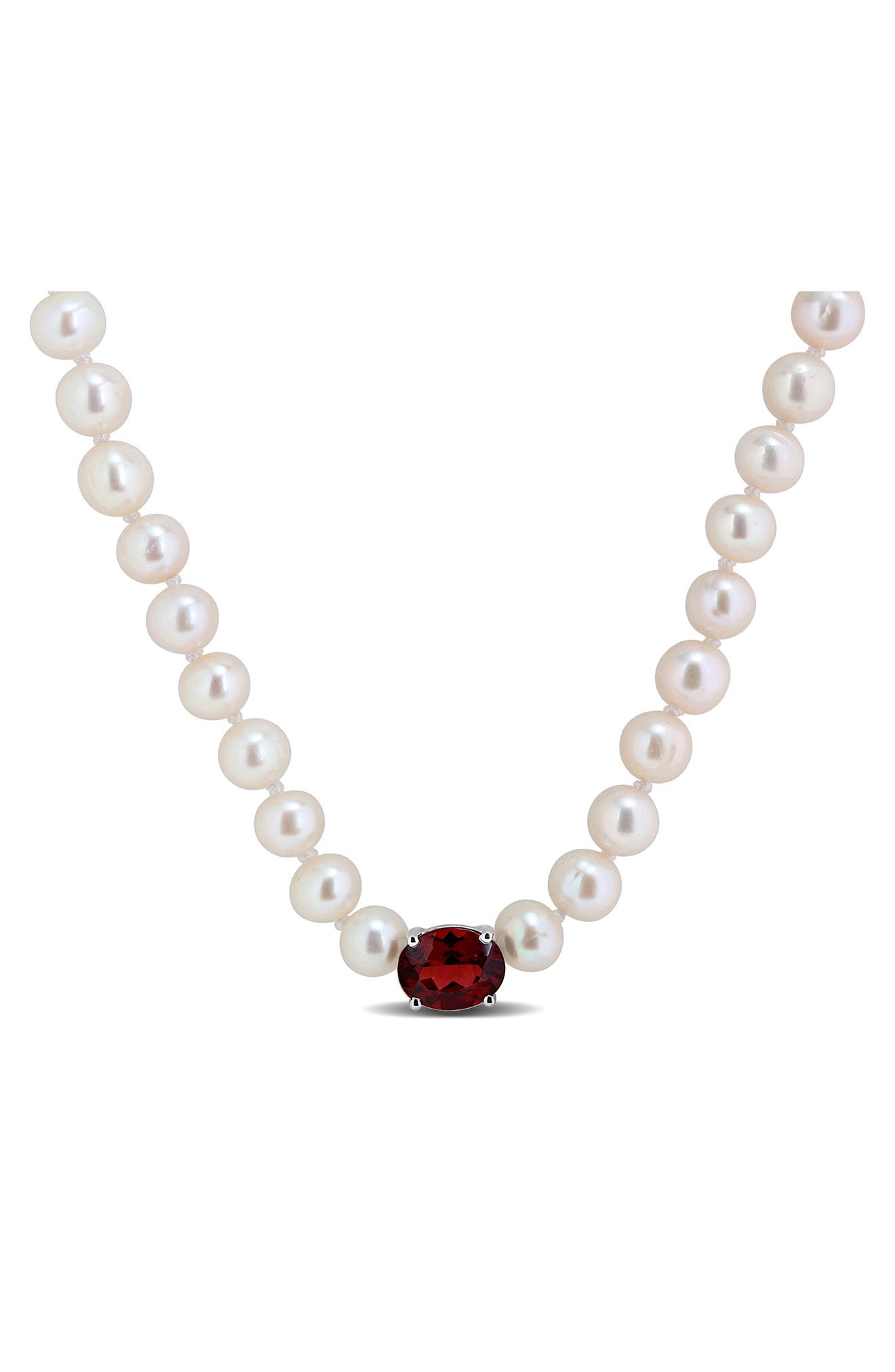 Garnet & Freshwater Pearl Strand Necklace