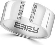 EFFY Sterling Silver Pavé Diamond Open Band Ring - 0.05ct. - Size 7