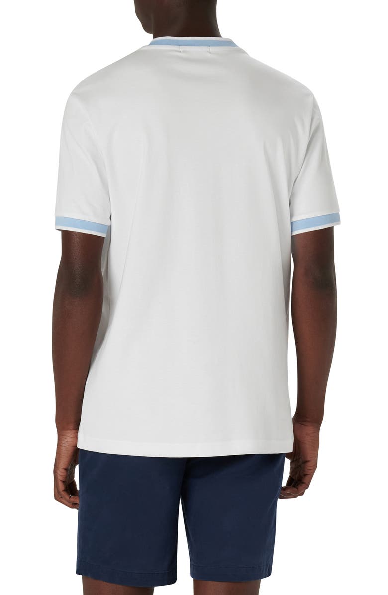 Bugatchi High V-Neck T-Shirt, Alternate, color, White