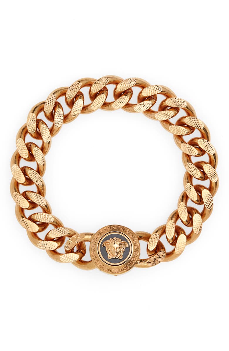 Versace Medusa Chain Bracelet, Main, color,