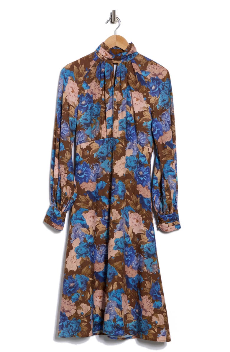 AREA STARS Vanna Long Sleeve Dress, Alternate, color, Blue Garden