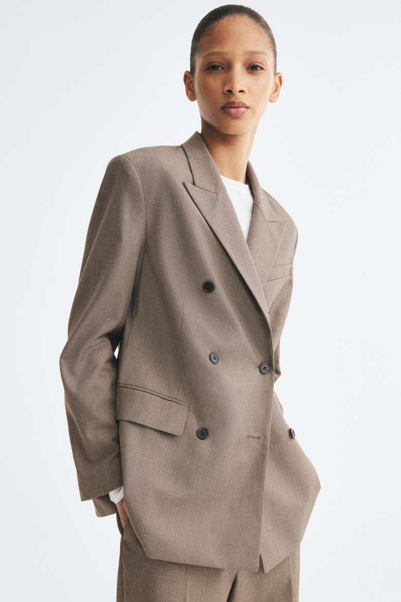 Double-Breasted Blazer, Main, color, Taupe