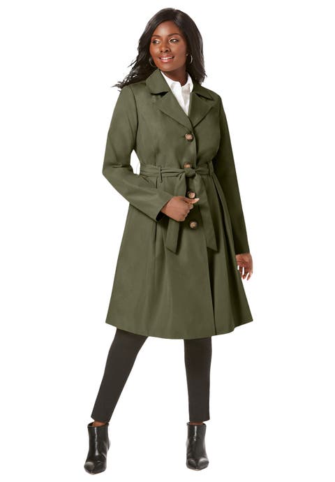 Pleated Trench Coat (Plus Available)