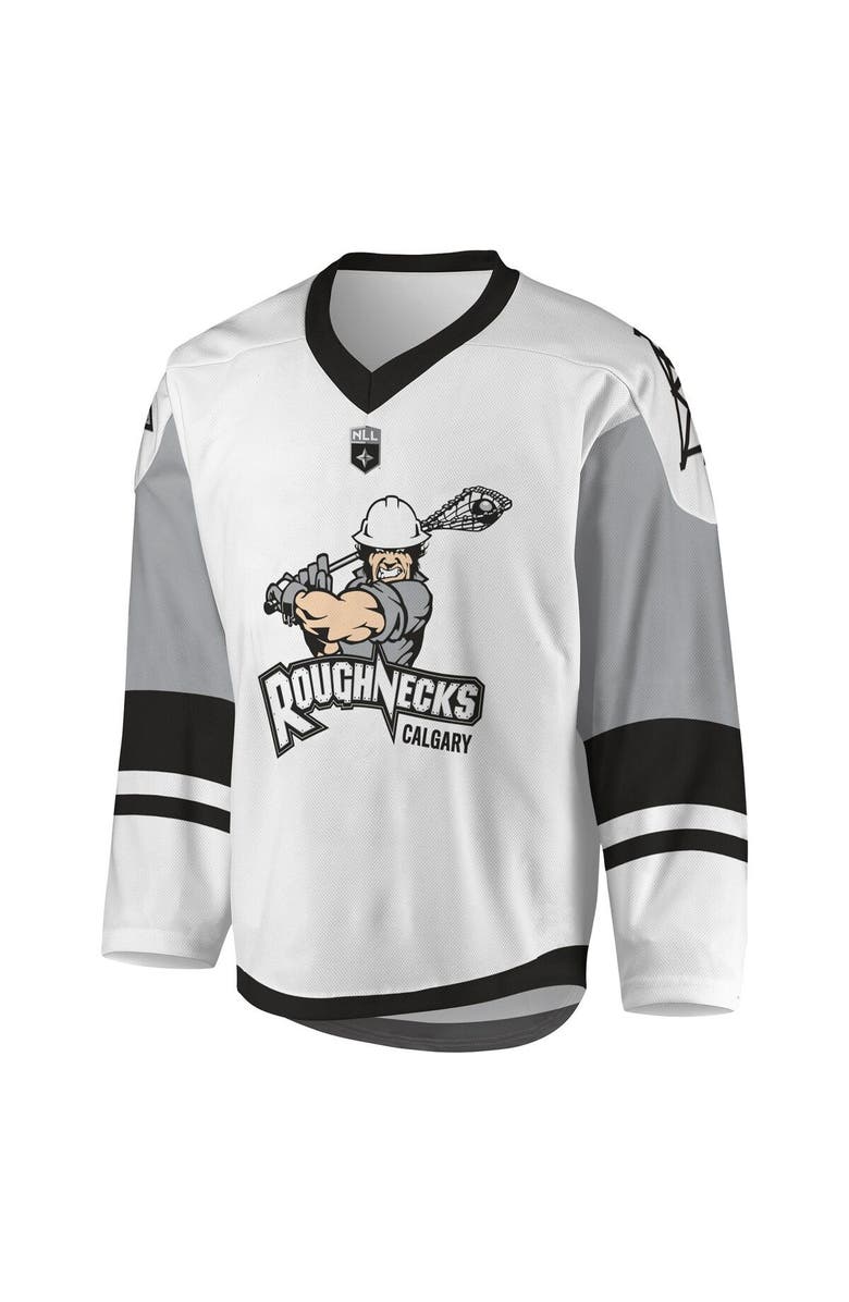 ADPRO Sports Men's White/Gray Calgary Roughnecks Sublimated Replica Jersey, Alternate, color, White