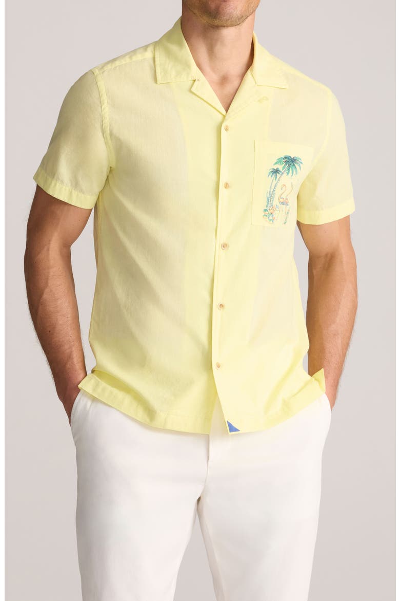 Cotton Camp Shirt, Main, color, YELLOW