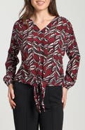 APNY Print Tie Front Top