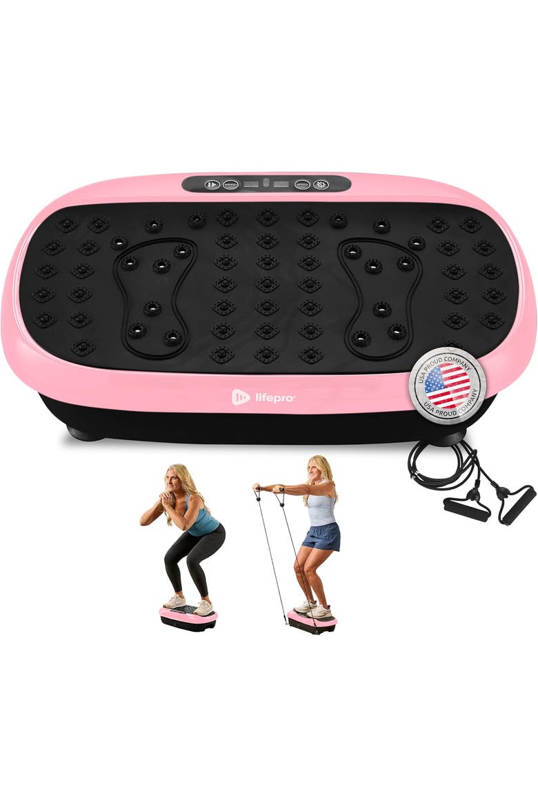 HexaPlate Lite Vibration Plate Exercise Machine Full Body Recovery and Muscle Toning, Main, color, Pink