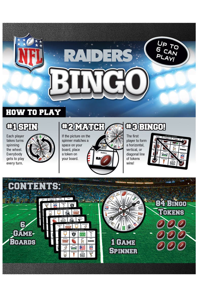 Las Vegas Raiders NFL Bingo Game, Alternate, color, Multicolor