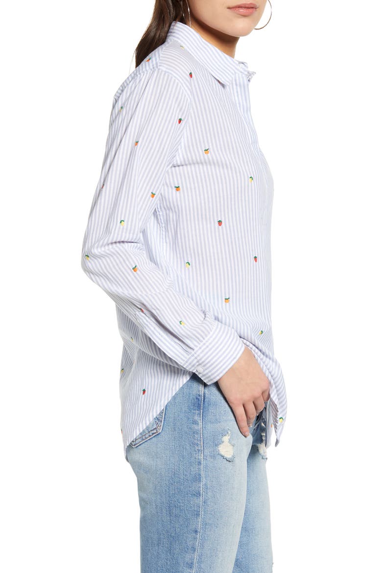 Taylor Embroidered Stripe Shirt, Alternate, color, EMBROIDERED CITRUS