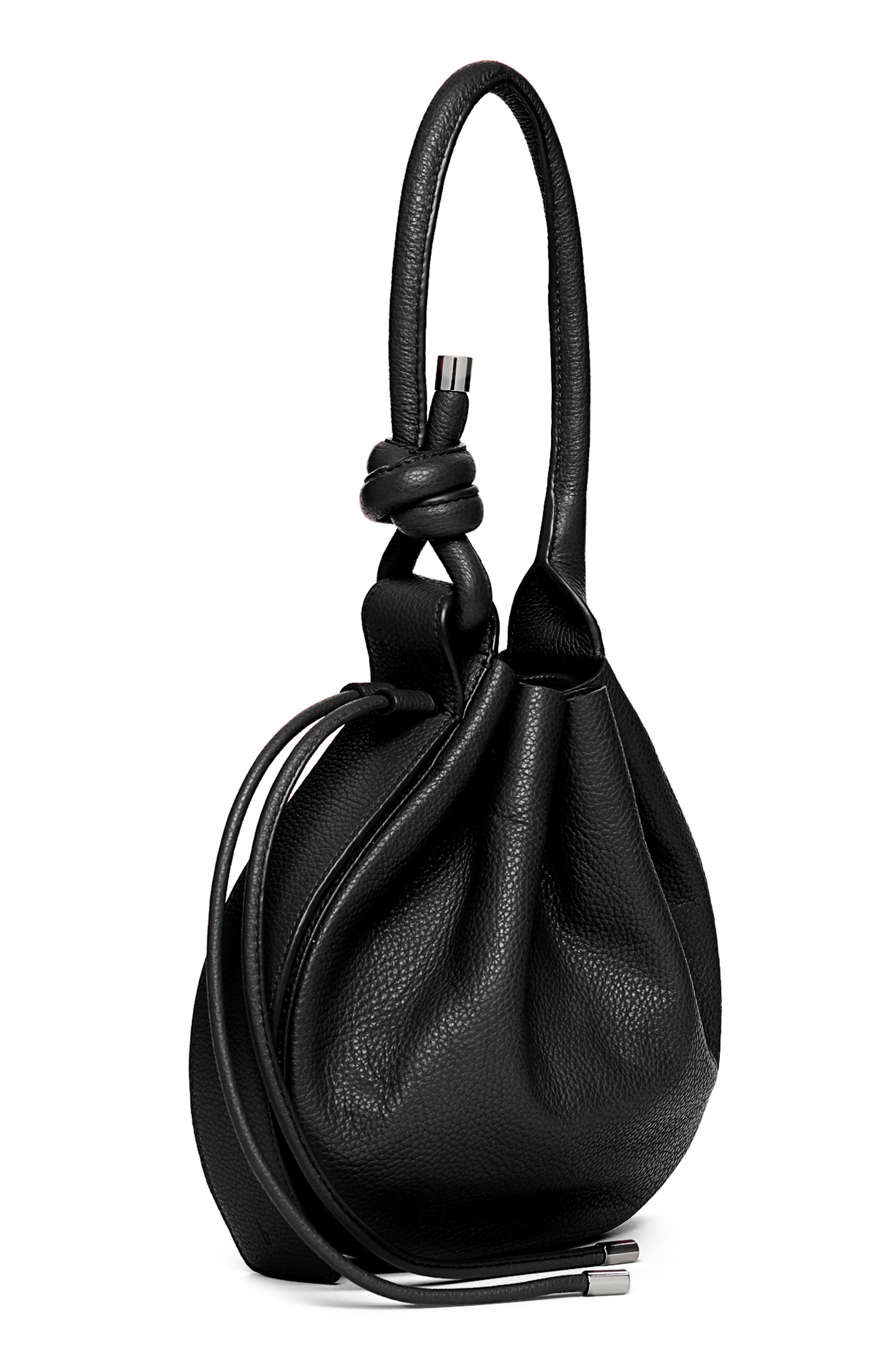 behno Medium Ina Pebble Leather Shoulder Bag, Alternate, color, Black