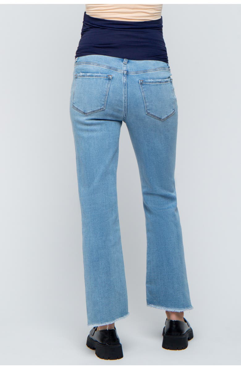 PinkBlush Raw Edge Crop Maternity Jeans, Alternate, color, Light Blue