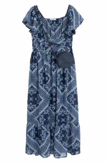 Kids' Patchwork Chiffon Dress & Purse Set
