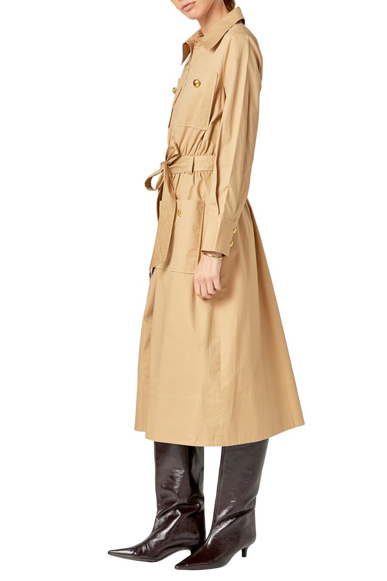 Big Pocket Long Sleeve Midi Dess, Alternate, color, BEIGE