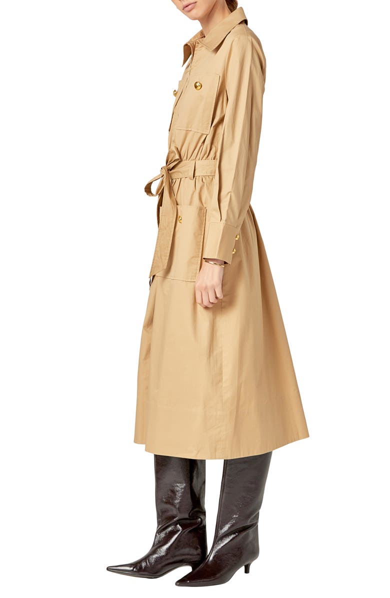 English Factory Big Pocket Long Sleeve Midi Dess, Alternate, color, Beige