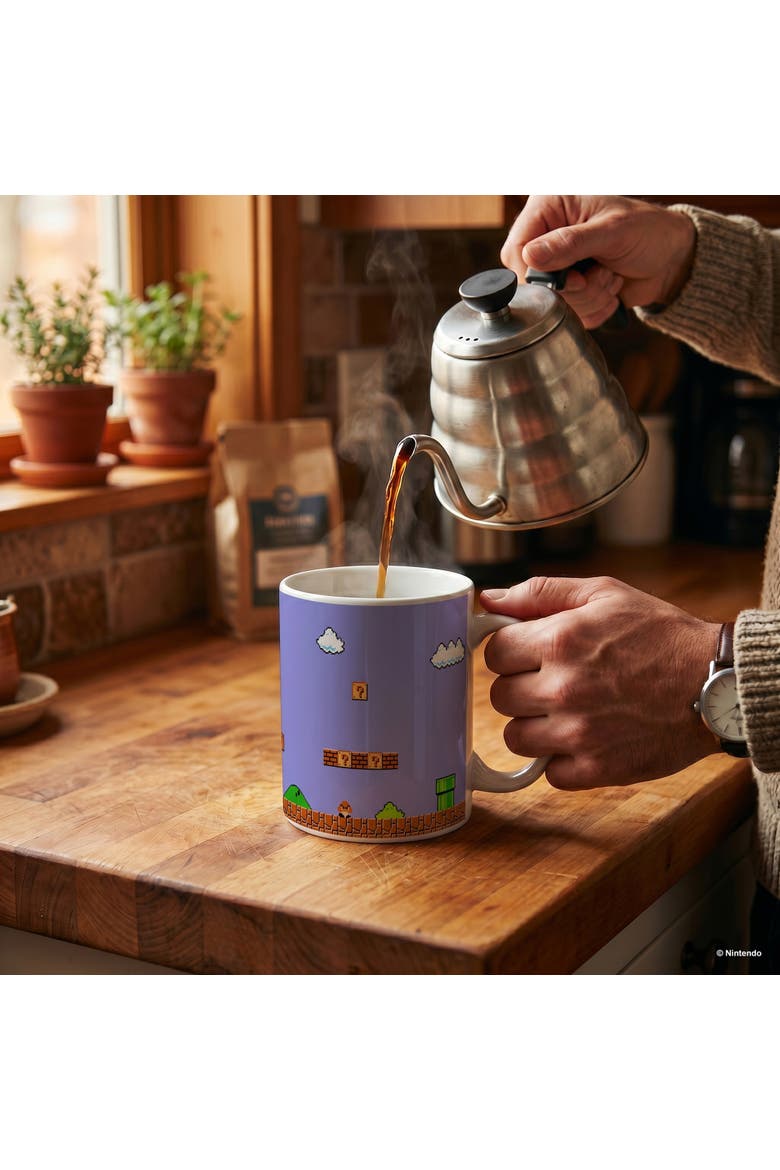 11 oz Super Mario Bros Retro Title Ceramic Mug, Alternate, color, White