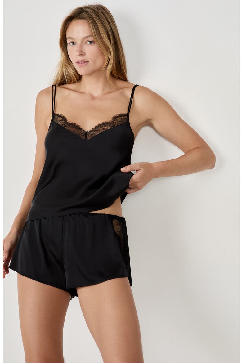 Confidence Lace Trim Camisole, Alternate, color, BLACK