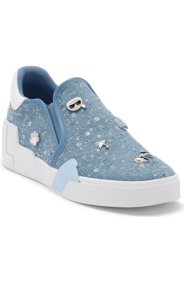 KARL LAGERFELD PARIS Maude Slip-On Sneaker, Main, color, Light Blue