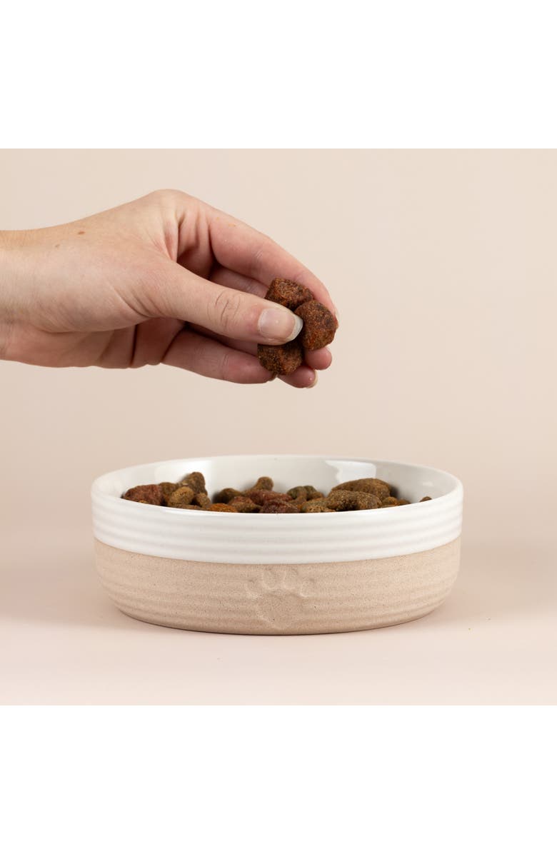 MASON CASH Heart Paw Pet Bowl, 5.9", 16.9oz, Cream & Tan, Food-Water Dish, Alternate, color, 