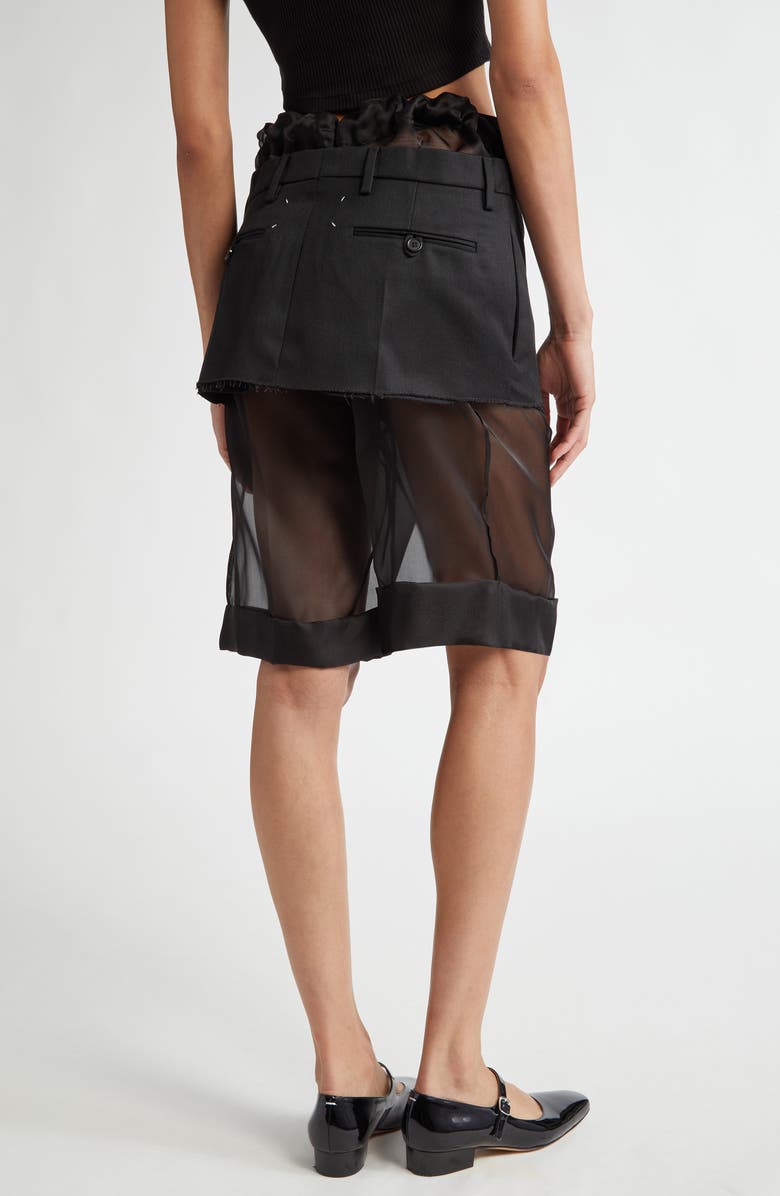Maison Margiela Mixed Media Miniskirt Layered Shorts, Alternate, color, 