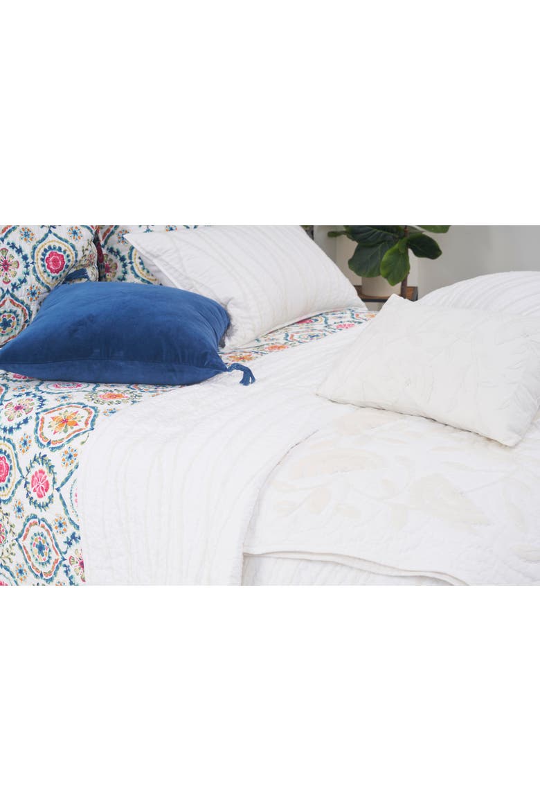 Runa Botanical Flowers Cotton Blend White Mini Spring Accent Pillow 14" x 22", Alternate, color, White