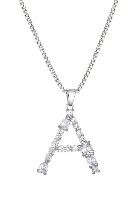Mixed Crystal Initial Pendant Necklace