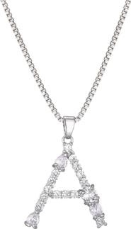 Adornia Mixed Crystal Initial Pendant Necklace