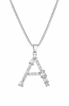 Adornia Mixed Crystal Initial Pendant Necklace