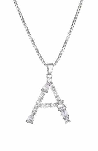 Adornia Mixed Crystal Initial Pendant Necklace