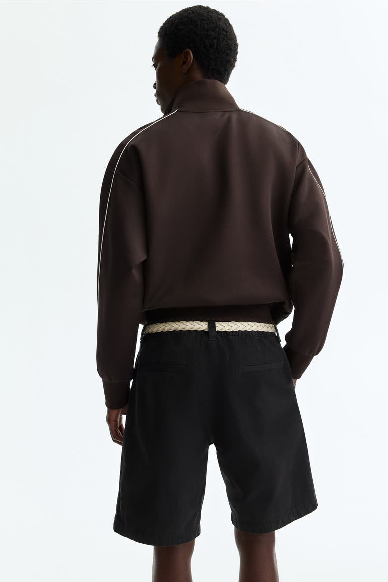 Relaxed Fit Cotton Chino Shorts, Alternate, color, Black